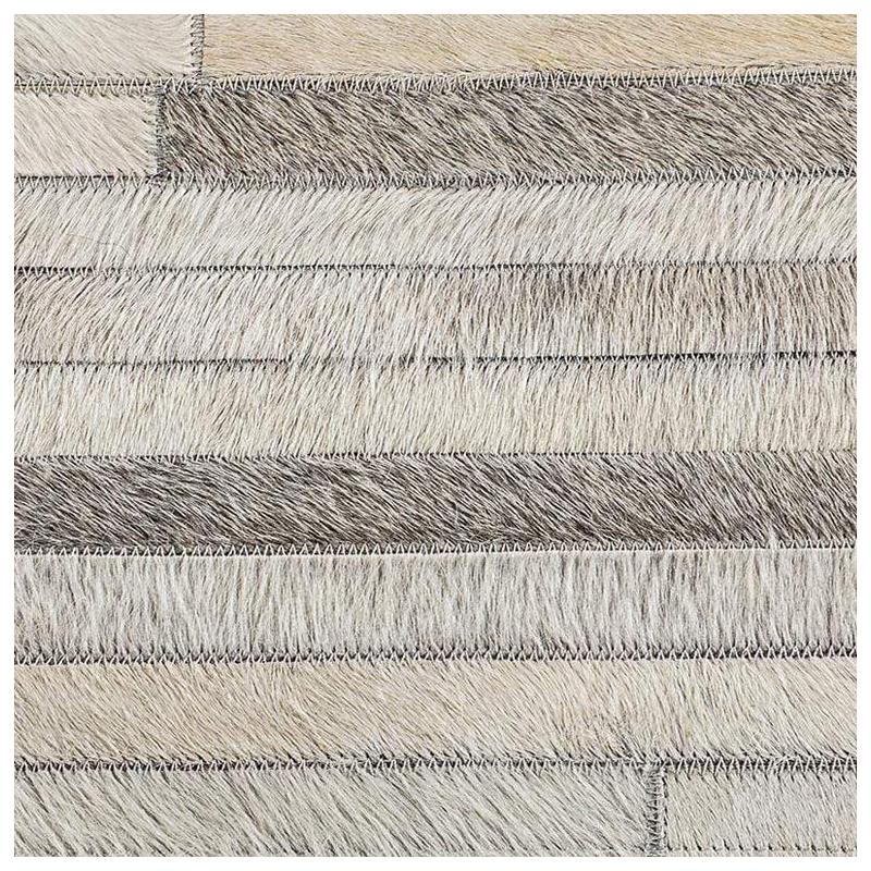 Swatch for South American Cowhide Stripe Rug – Grey by Ben Soleimani For Sale