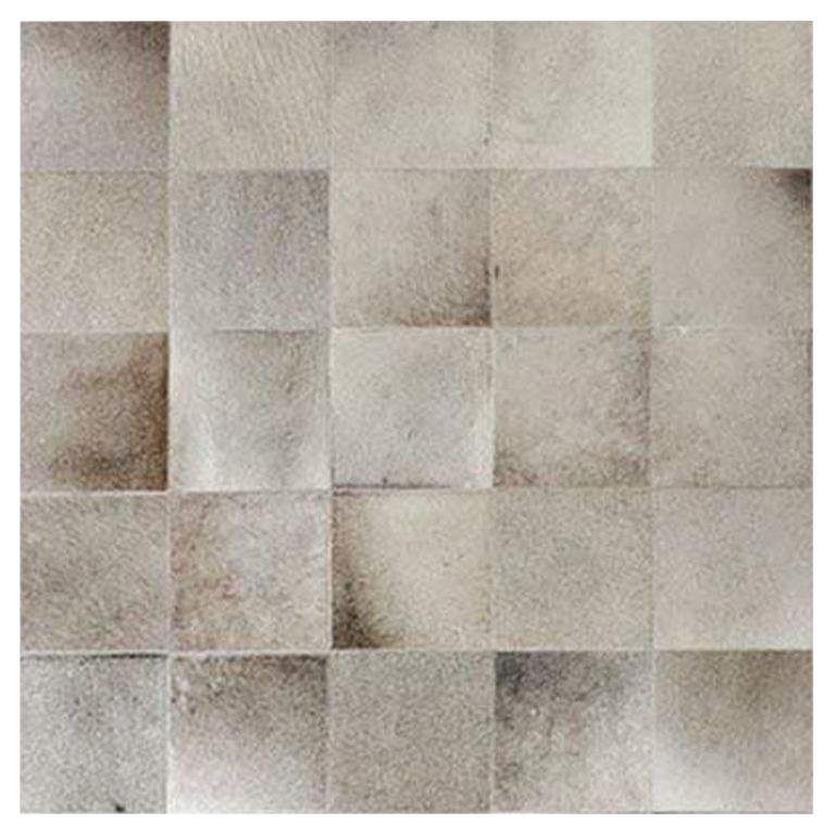 Swatch for South American Cowhide Tile Rug – Steel by Ben Soleimani For Sale