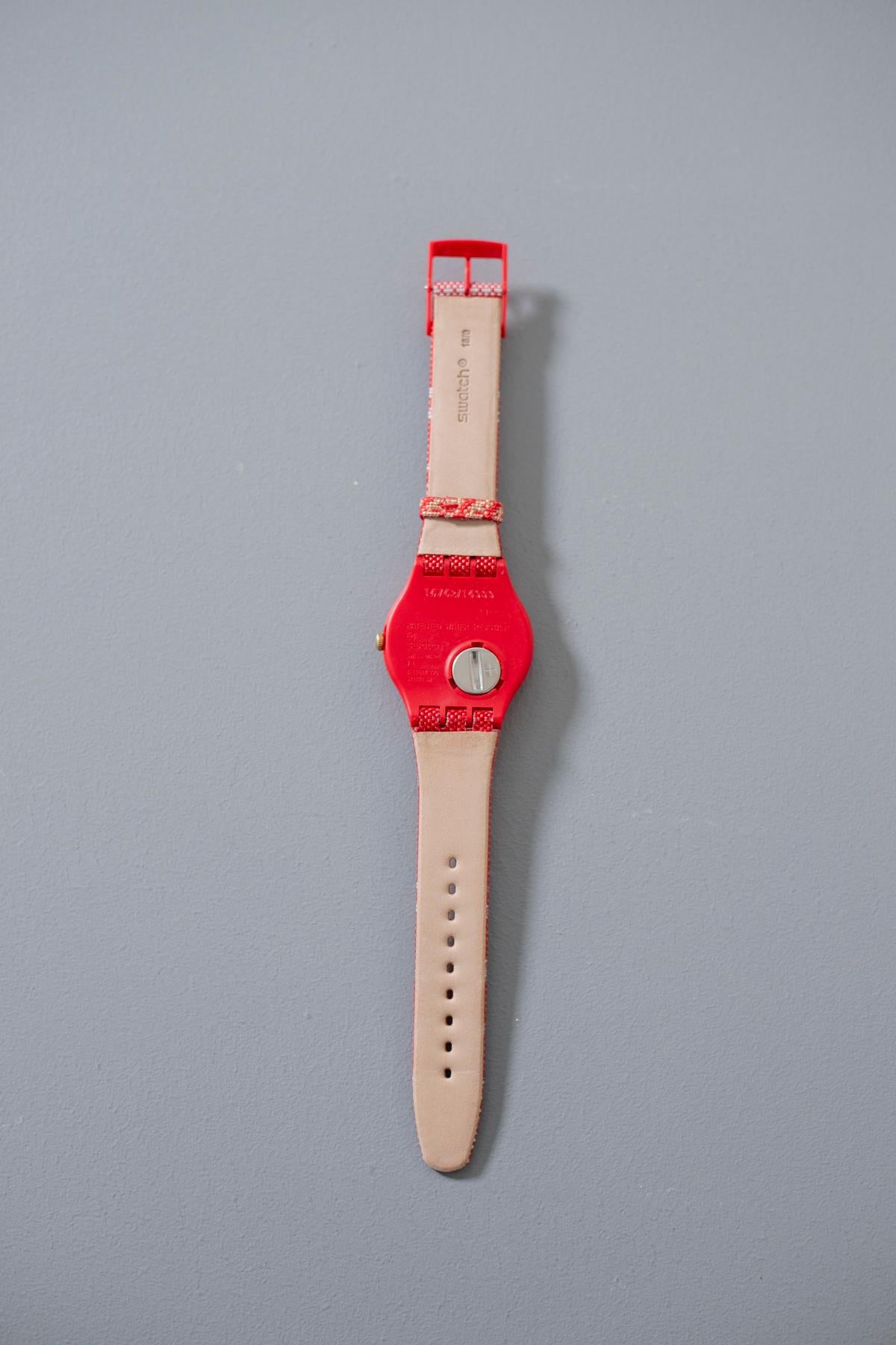 Women's or Men's Swatch Red Knit Limited Edition For Christmas 2013 For Sale