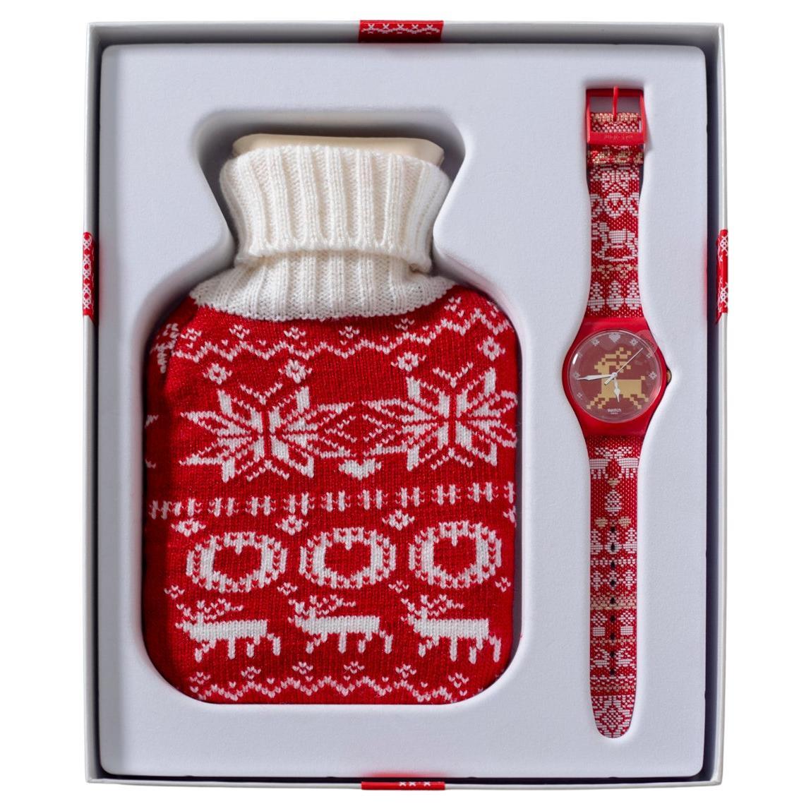Swatch Red Knit Limited Edition For Christmas 2013 For Sale