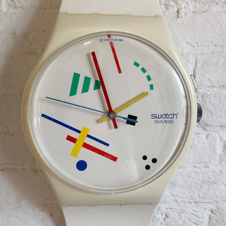 Swatch Vasily Maxi, 1987 Giant Wall Clock at 1stDibs | swatch wall clock  1987, giant swatch watch, giant swatch wall clock