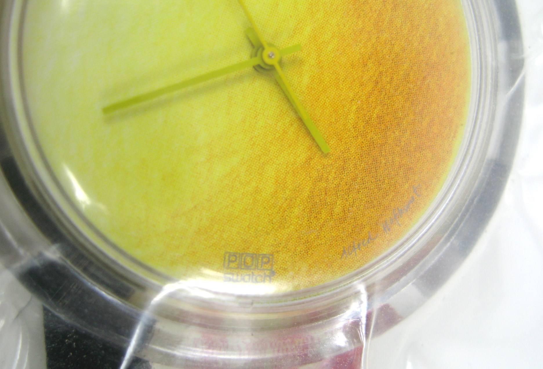 Montre-bracelet Swatch de la série Bonjuhr Artist d'Alfred Hofkunst Bacon 1991, Neuf en vente 1