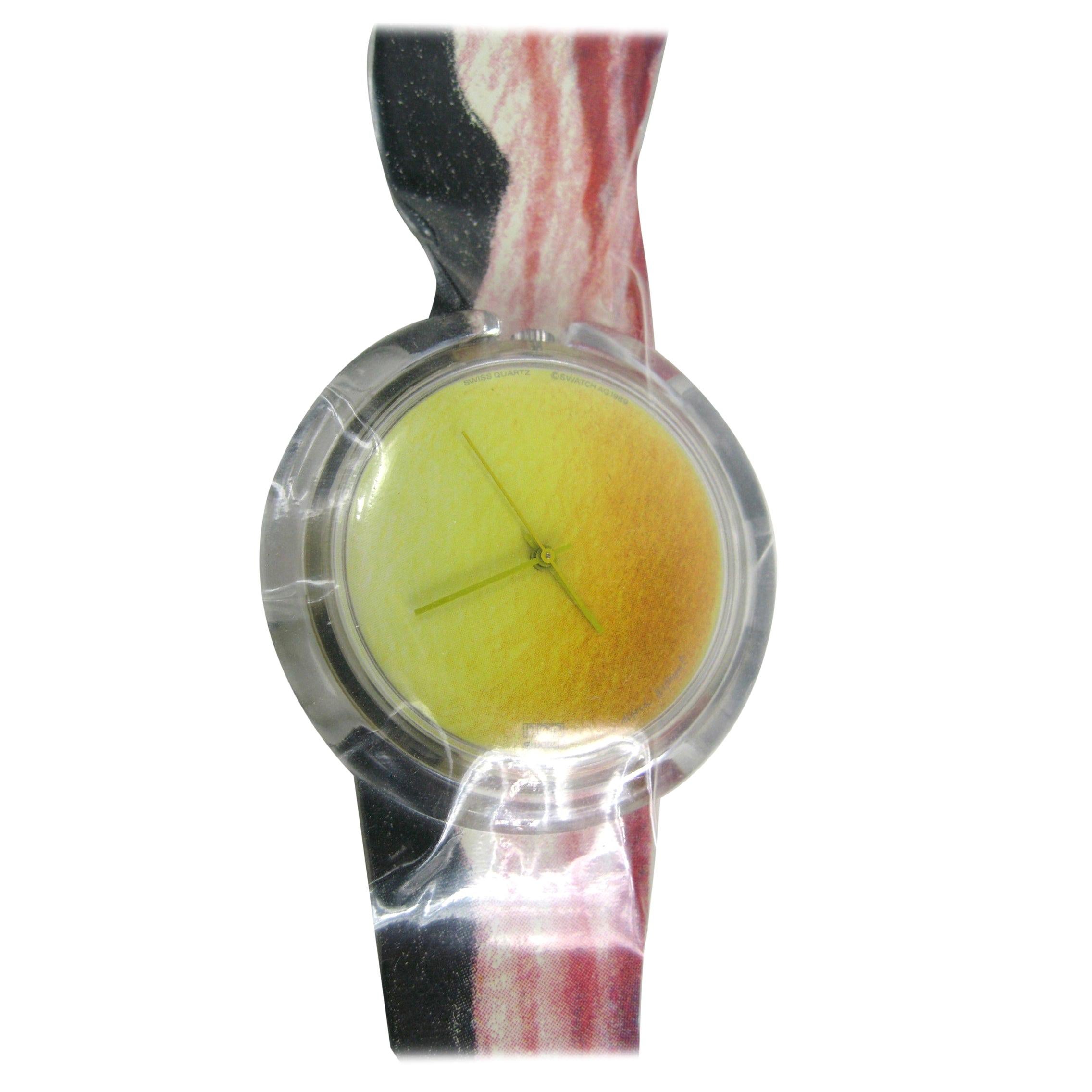 Swatch Watch 1991 Bonjuhr Artist Series Watch Alfred Hofkunst Bacon New For Sale