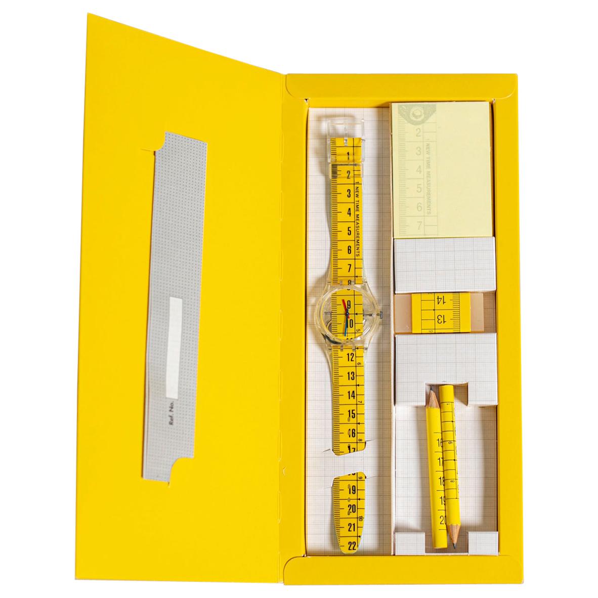 Swatch Watch SPECIAL METRICA yellow - GK263 Pack Crayon, 1998