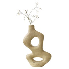 Sway Beige Stoneware Sculptural Vase by Muscellaneous