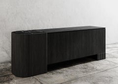 SWAY CREDENZA - Modern Design with Ebony Oak + Nero Marquina Marble