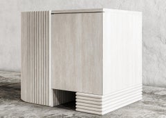 SWAY NIGHTSTAND - Modern Design with Sandy Oak + Matte Lacquer