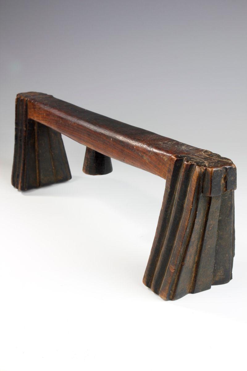 Tribal Swazi Headrest With Old Label Attached, Southern Africa For Sale