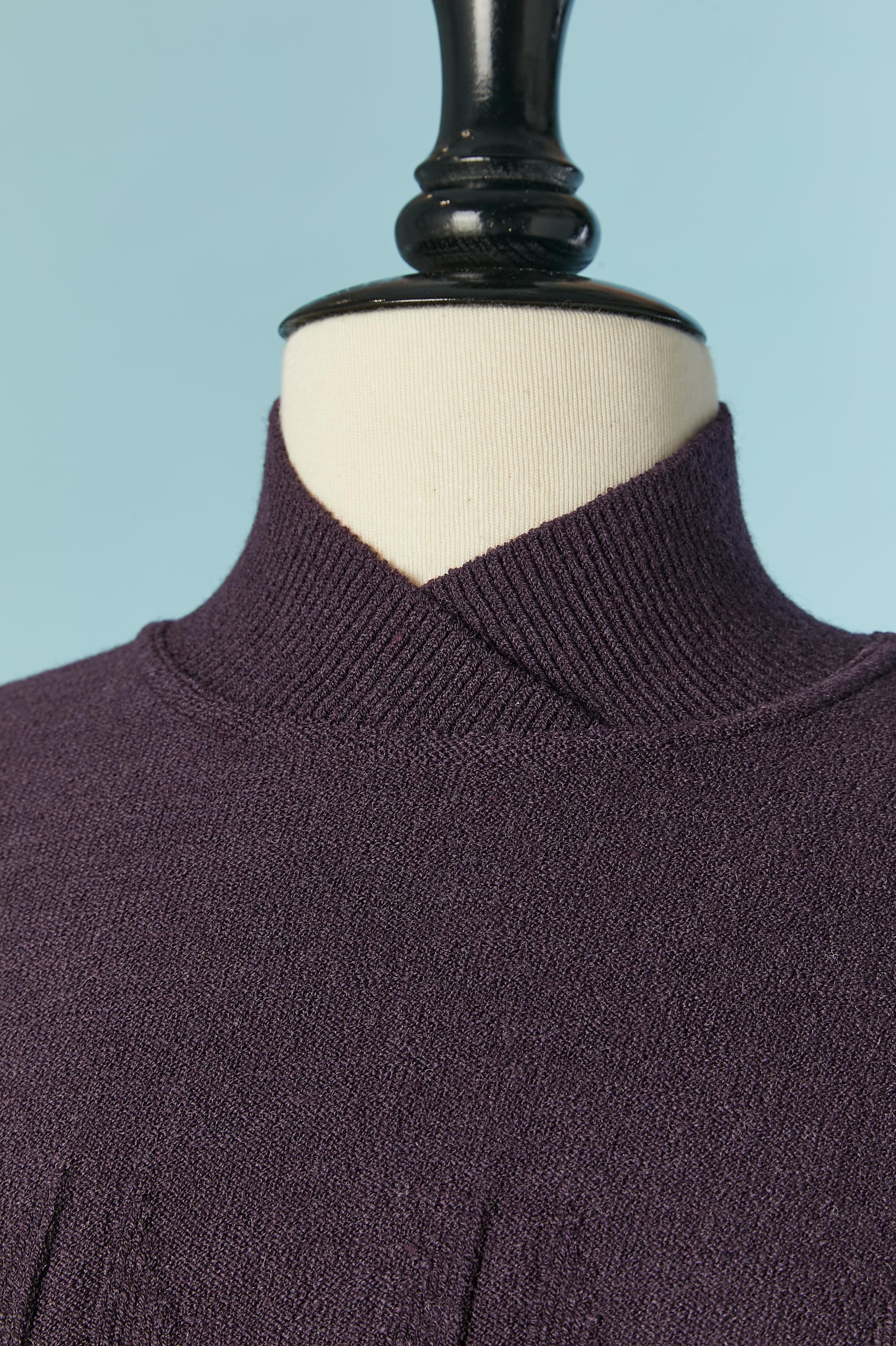 Sweater and skirt ensemble in purple wool (83%) and elastane (17%)
Size : S 