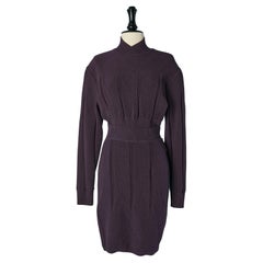 Ensemble pull et jupe, laine violette et élasthanne AlaÏa
