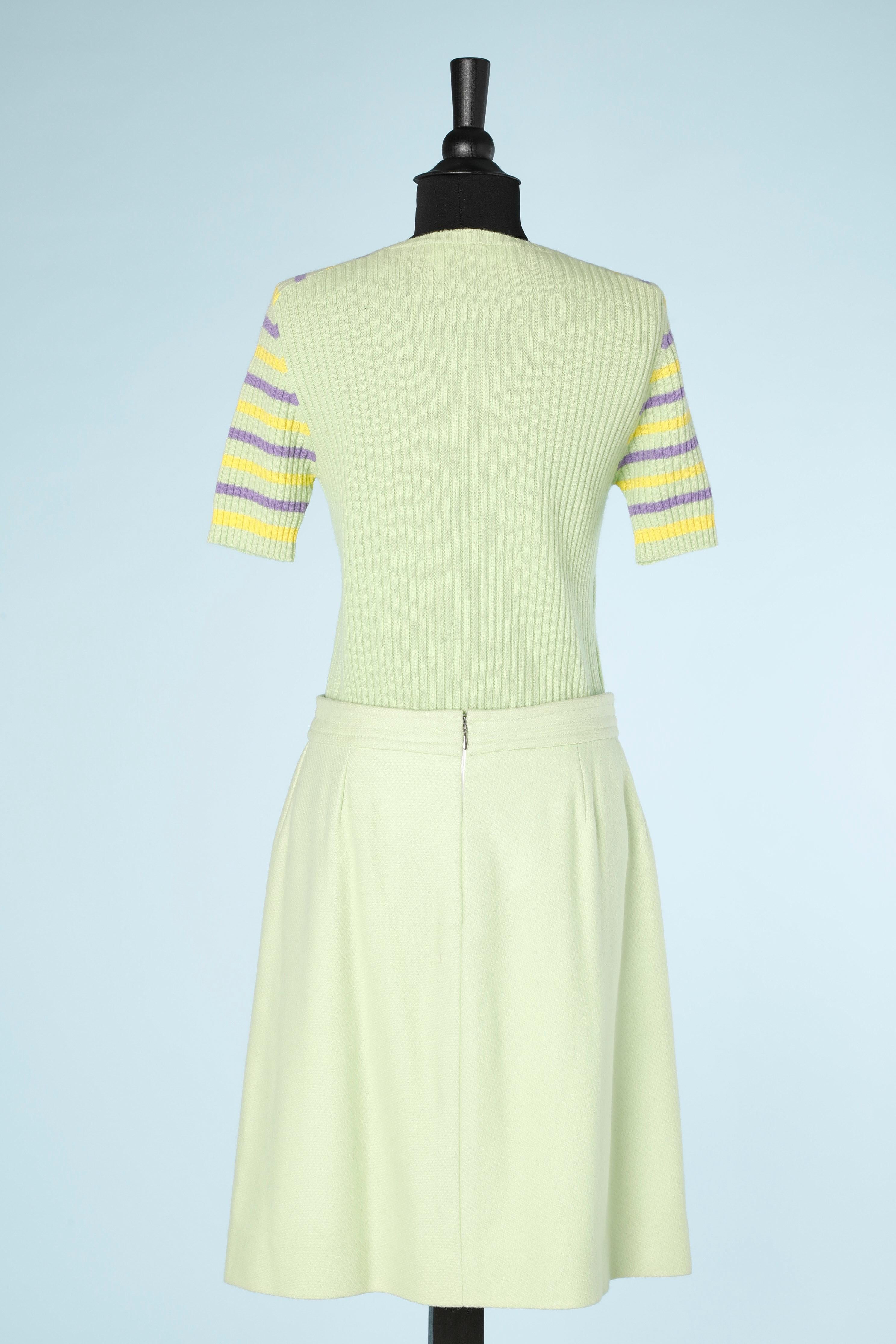 Sweater and skirt in pale green cashmere Missoni  1
