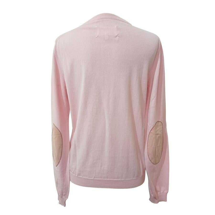 Cotton Pink color Suede patches Long sleeves Round neck Maximum length cm 62 (2440 inches)
