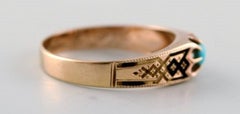 Sweden 1930s-1940s Stamped 18K Gold Art Deco Topaz Ring