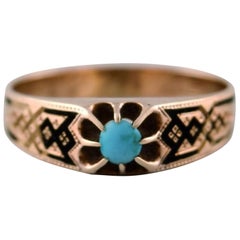 Bague à topaze Art Déco en or 18K estampillé Suède années 1930-1940