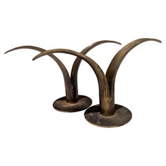 Sweden by Ystad-Metall Kerzenständer aus Messing Patiniertes Messing Dänisch Modern