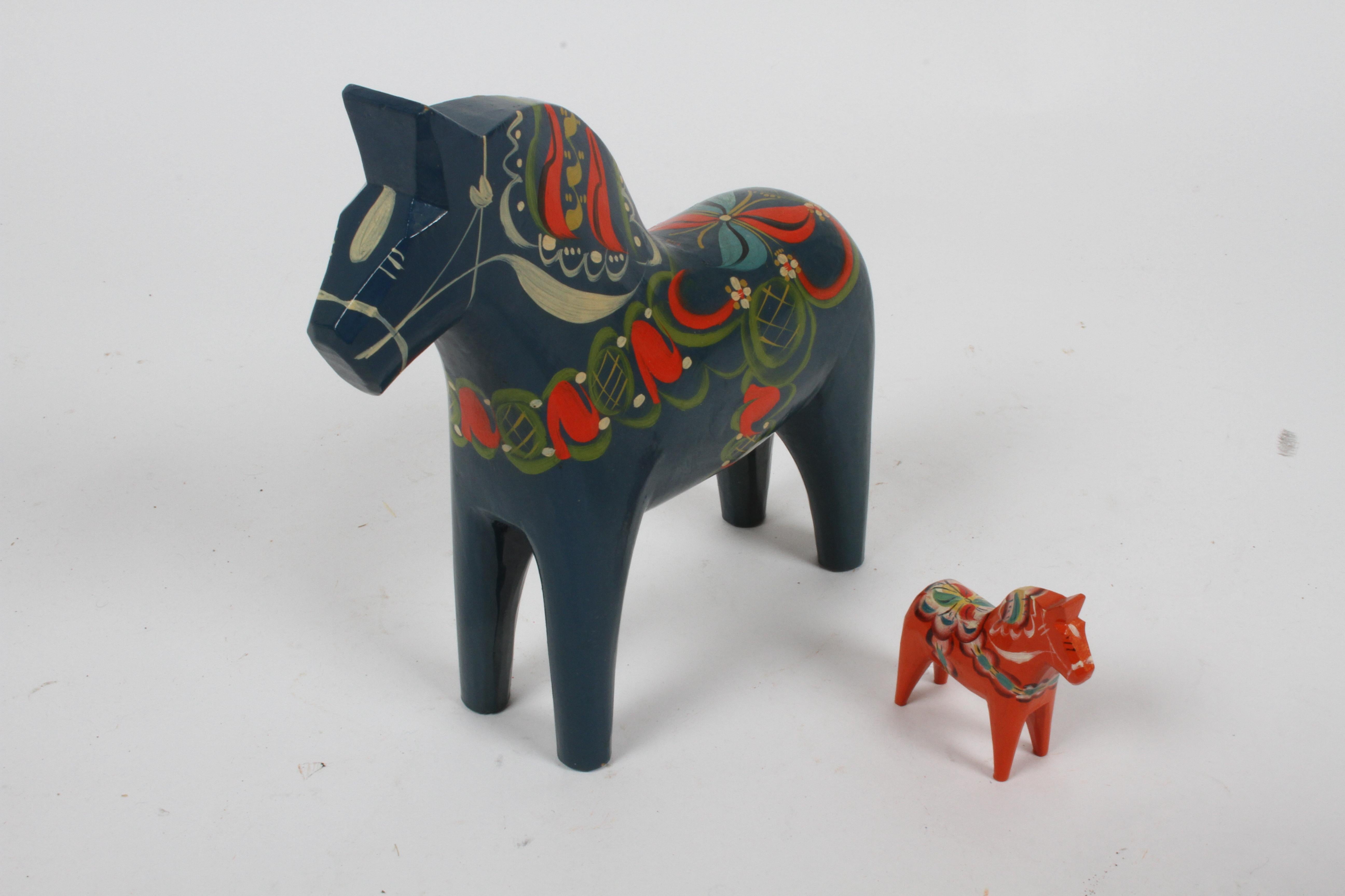 Sweden Folk Art, Collection of Six Vintage Swedish Dala Horses by Nils Olsson 6