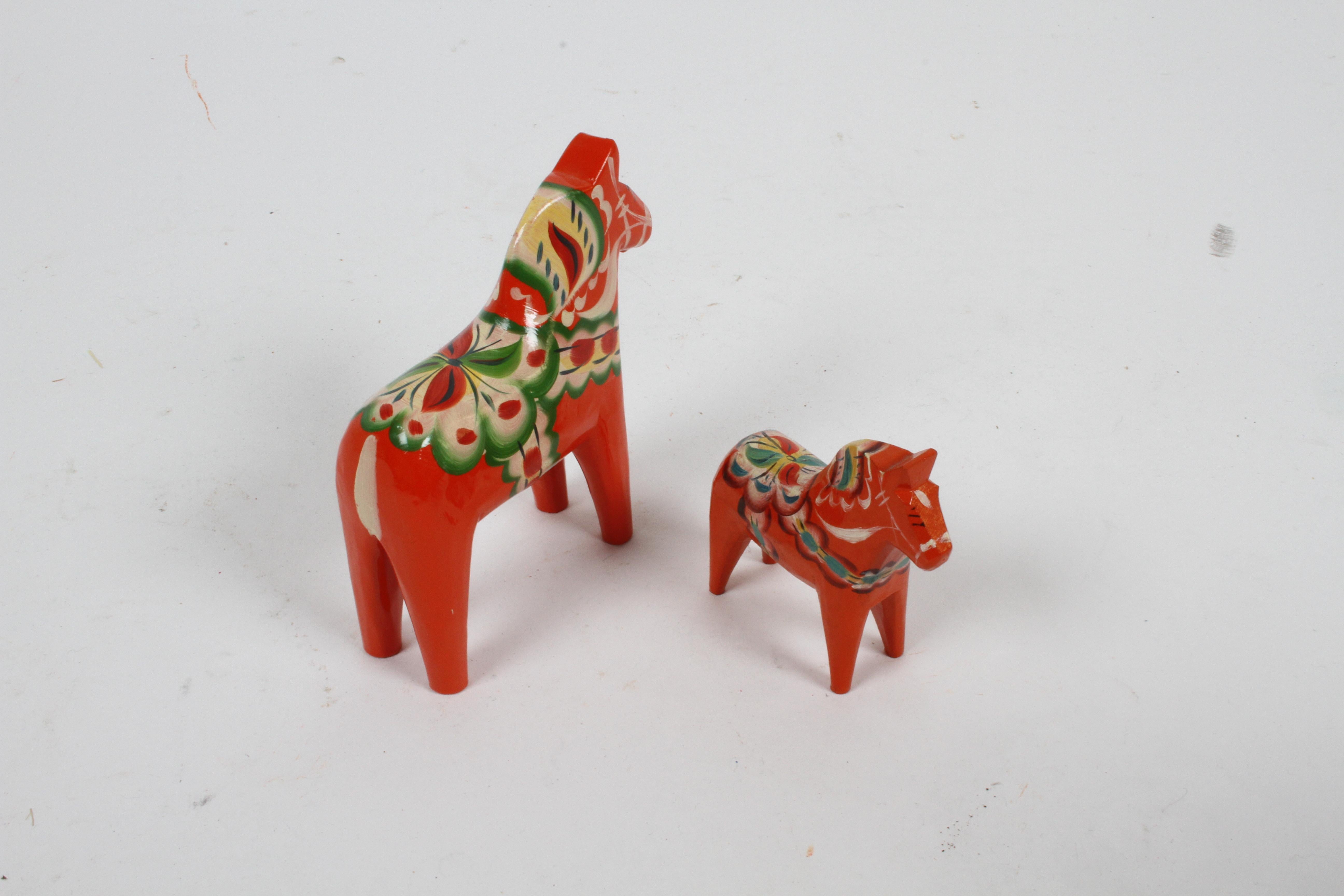 Sweden Folk Art, Collection of Six Vintage Swedish Dala Horses by Nils Olsson 8