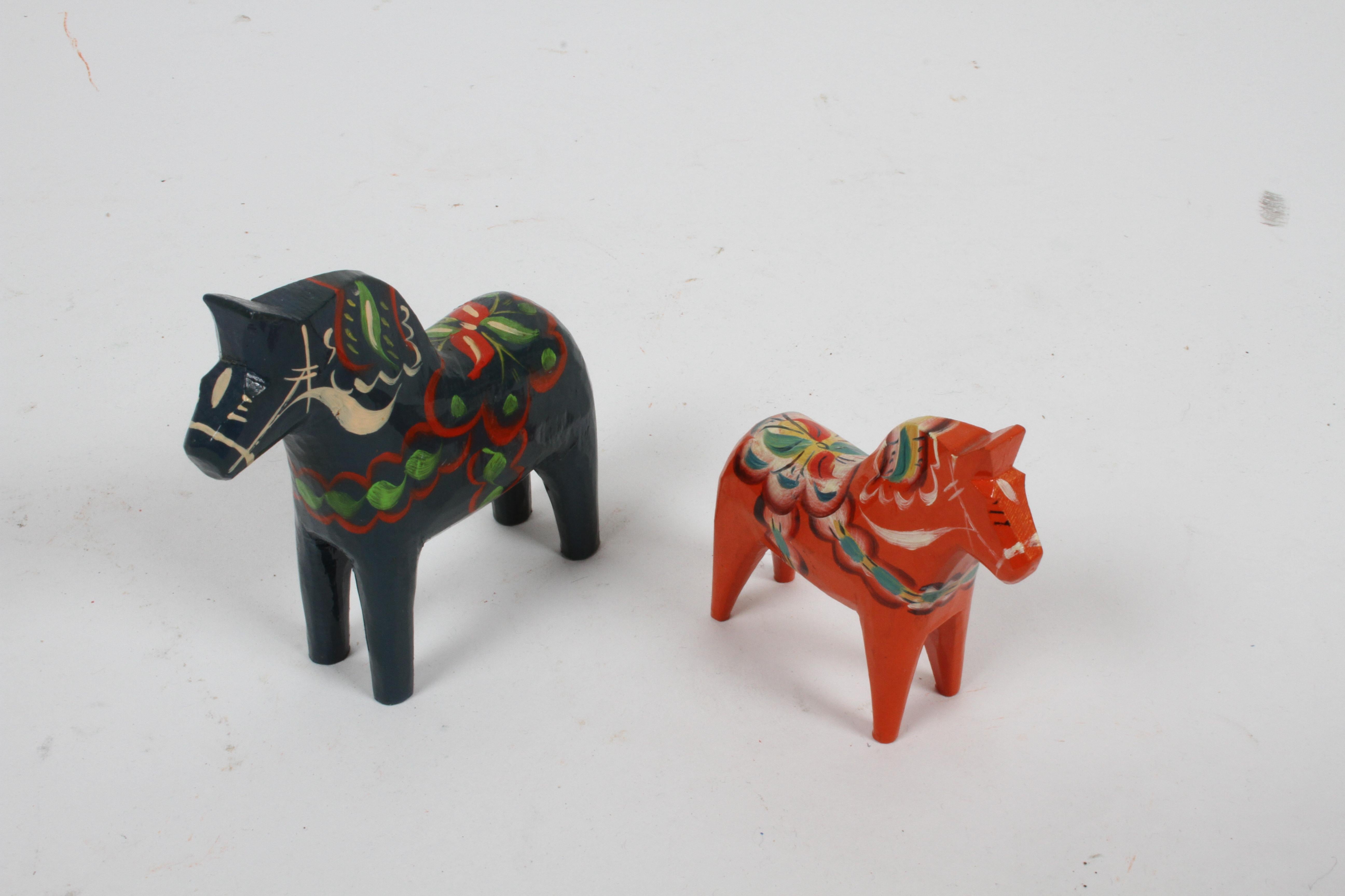 Sweden Folk Art, Collection of Six Vintage Swedish Dala Horses by Nils Olsson 9