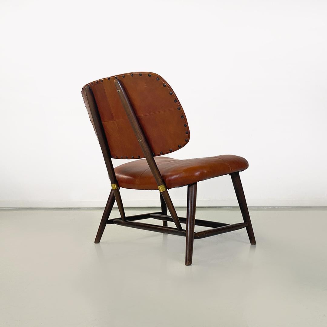 Leather Sweden Midcentury Teve Armchairs by Alf Svensson for Ljungs Industrier AB, 1953 For Sale