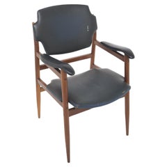 Sweden Vintage Armchair in Wood and Leather att. to Gunnar Asplund