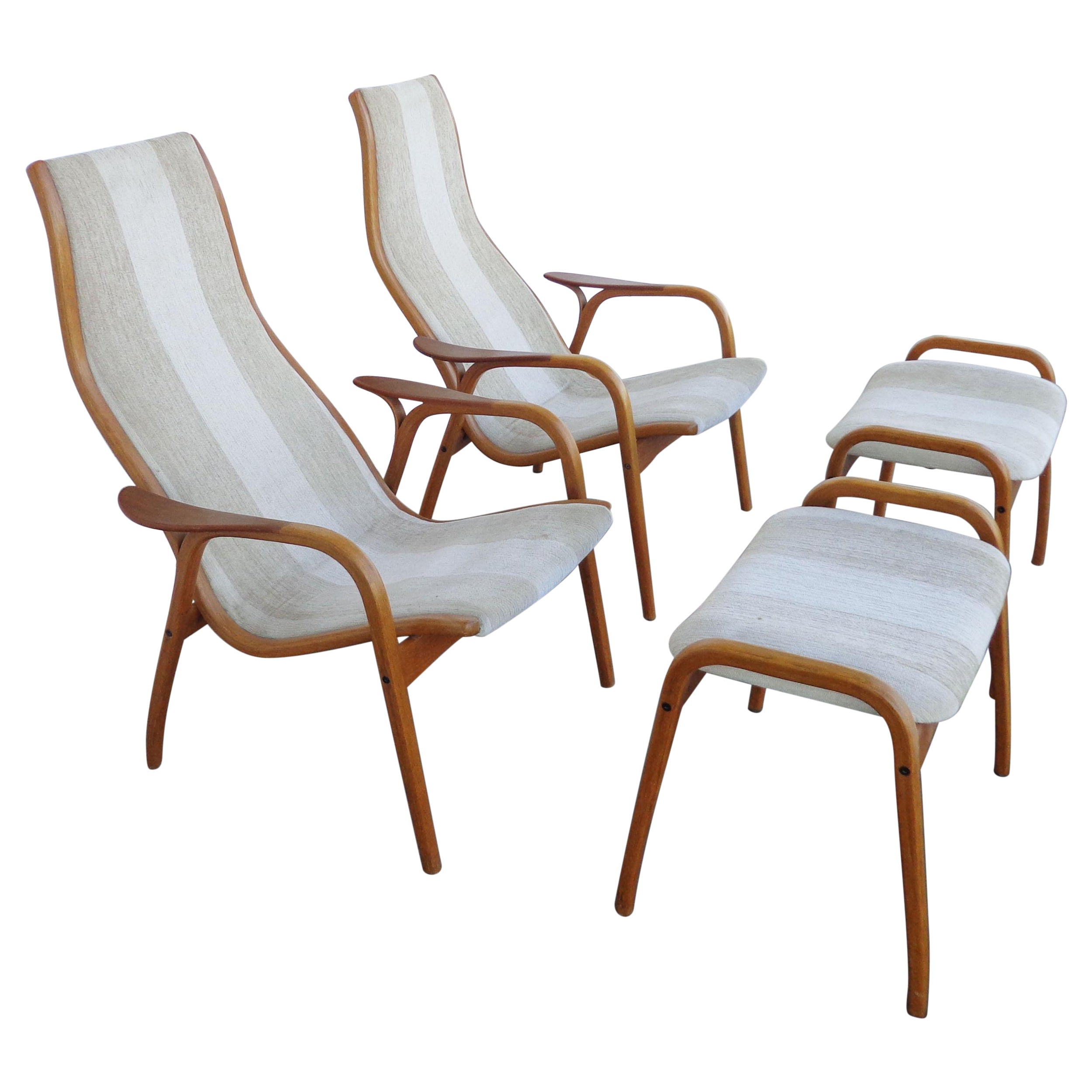 Swedese Lamino Chair and Ottoman by Yngve Ekström