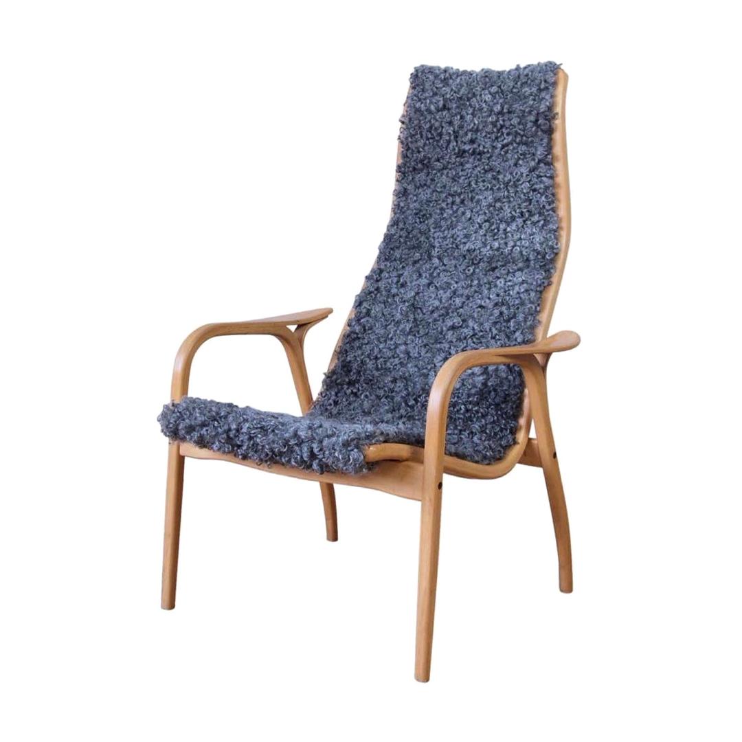 Mid Century Yngve Ekström Lamino Sheepskin Easy Chair, Swedese, circa 1960s