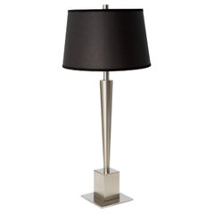 Swedge Table Lamp with Nickel Base and Black Shade by Powell & Bonnell