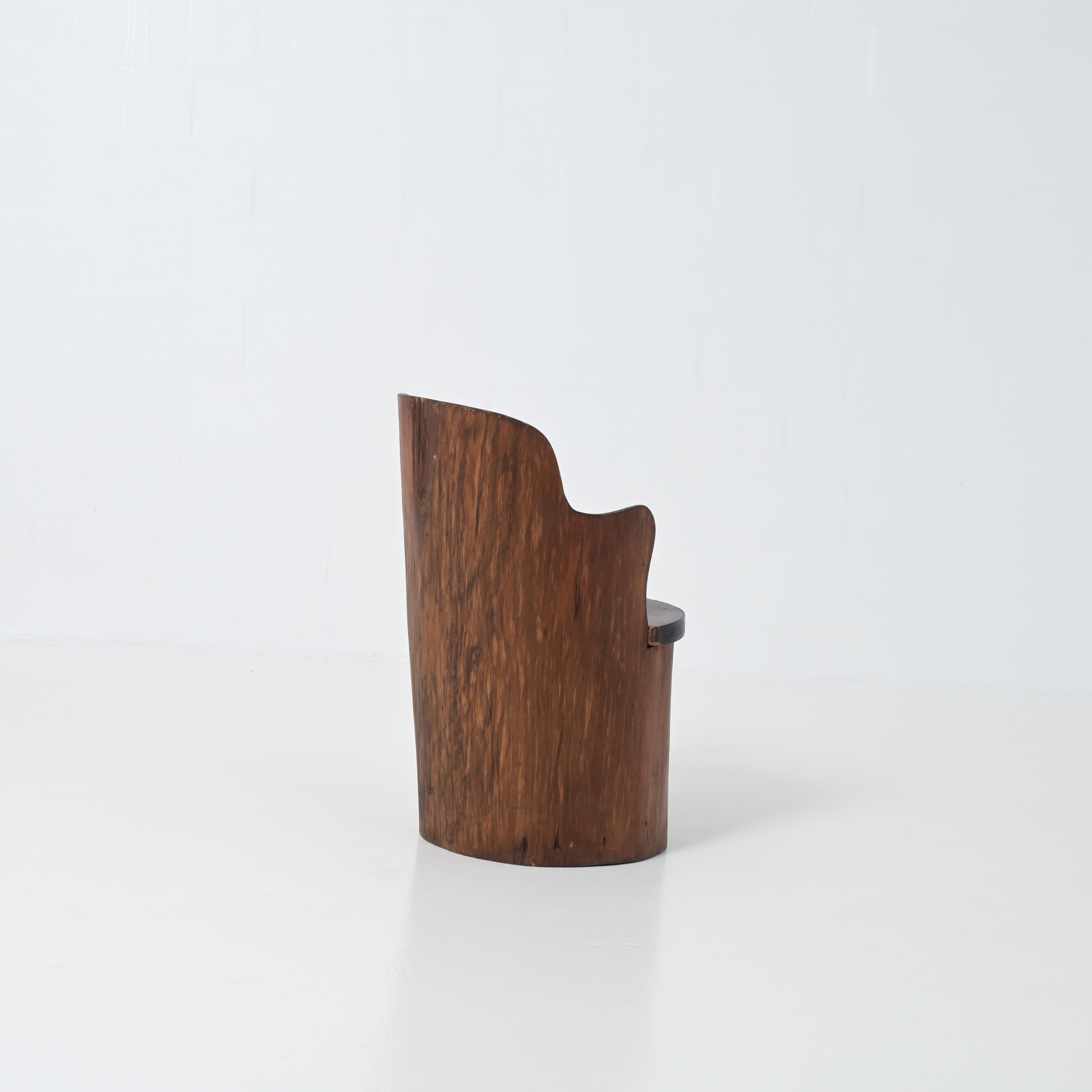 Pine Swedich stump chair For Sale