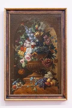 Swedish 1780s Floral Painting in the Manner of Paulus Theodorus van Brussel