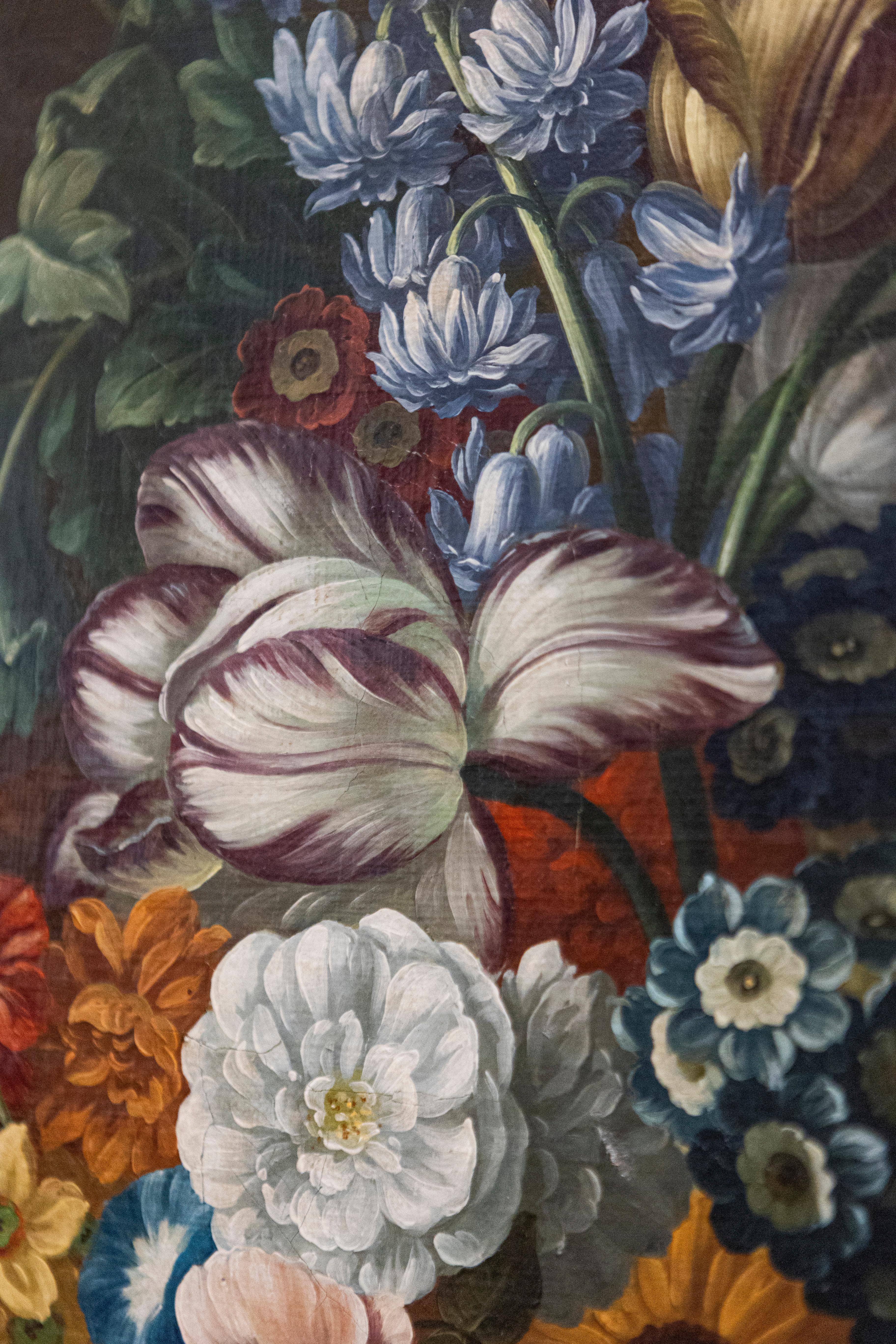 Swedish 1780s Floral Painting in the Manner of Paulus Theodorus van Brussel In Excellent Condition For Sale In Atlanta, GA