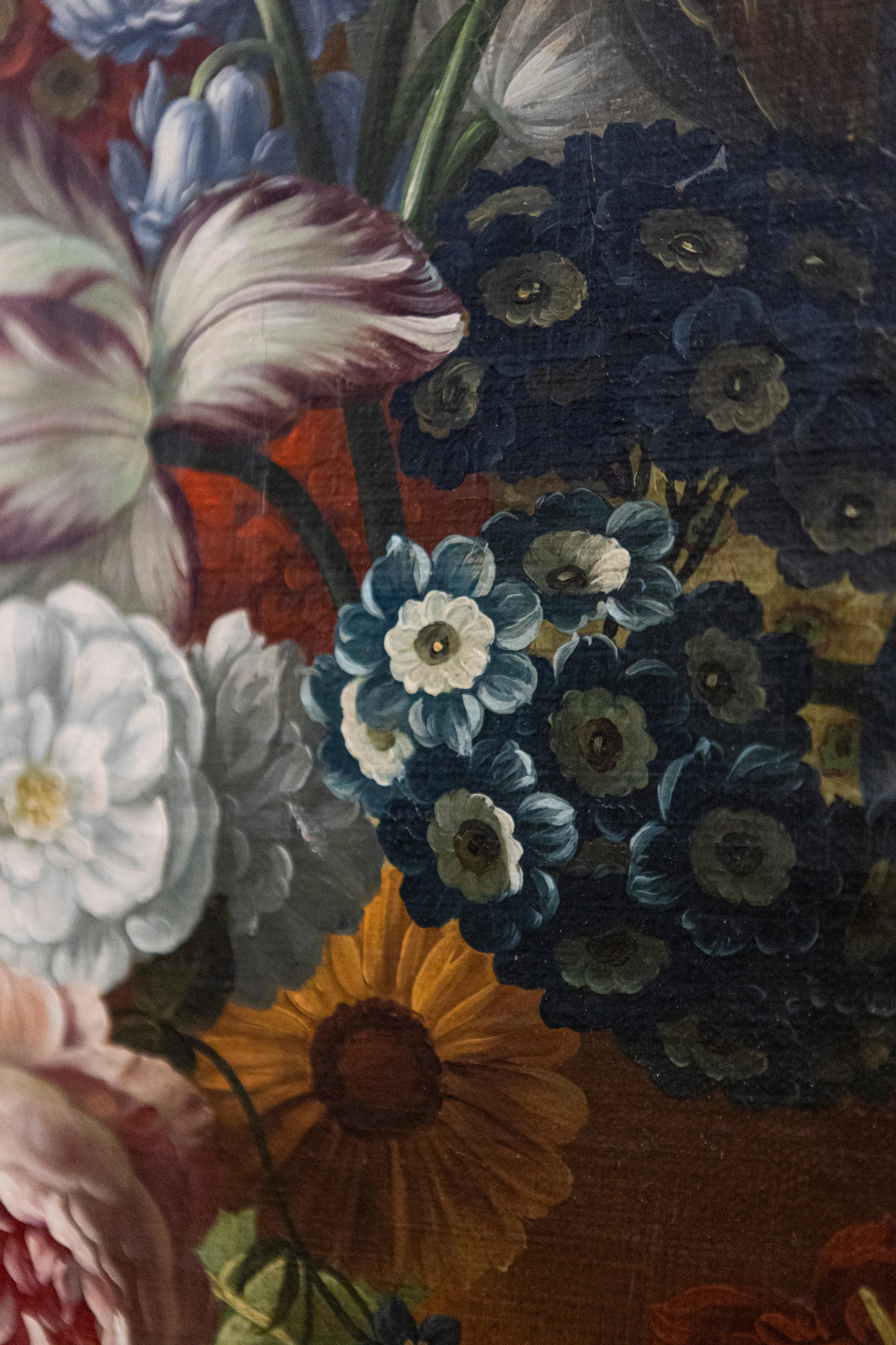 18th Century Swedish 1780s Floral Painting in the Manner of Paulus Theodorus van Brussel For Sale
