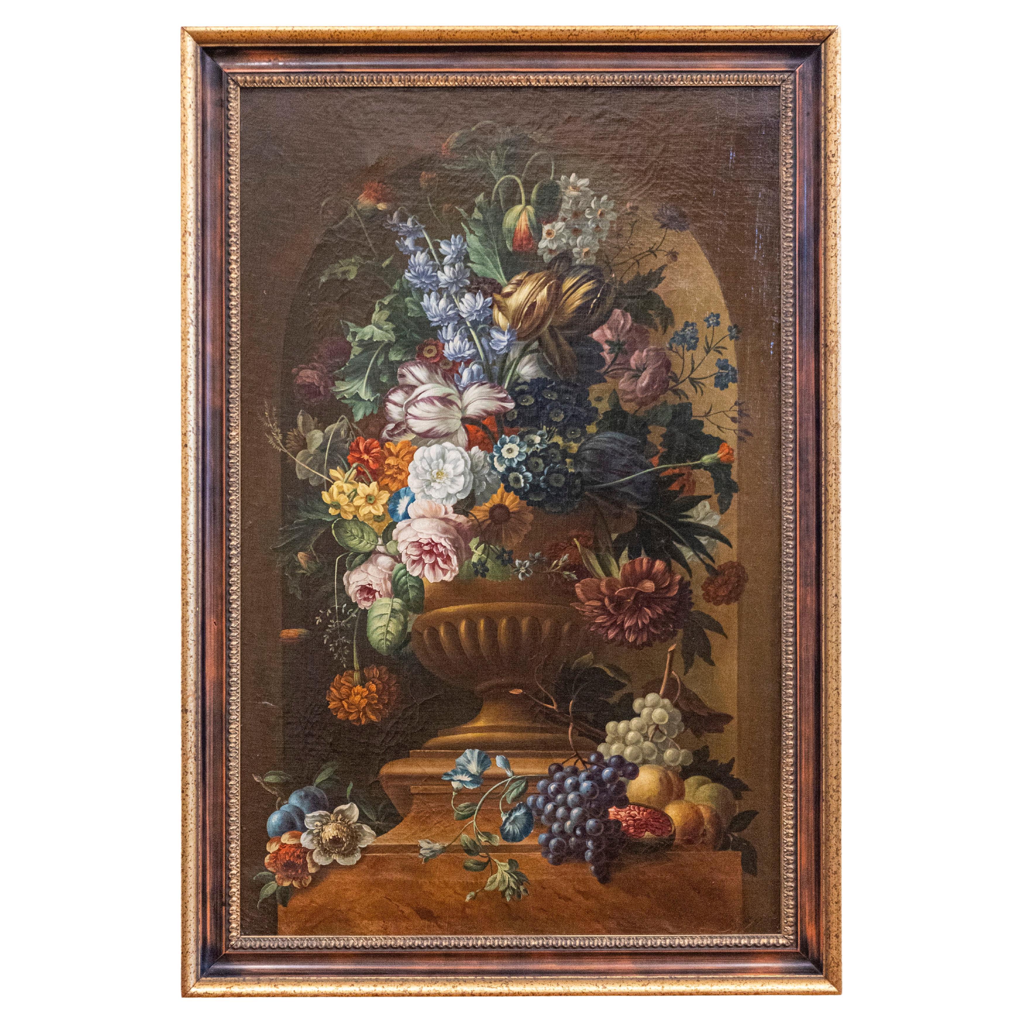 Swedish 1780s Floral Painting in the Manner of Paulus Theodorus van Brussel For Sale