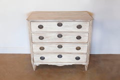 Swedish 1780s Gustavian Period Four-Drawer Commode with Chamfered Side Posts