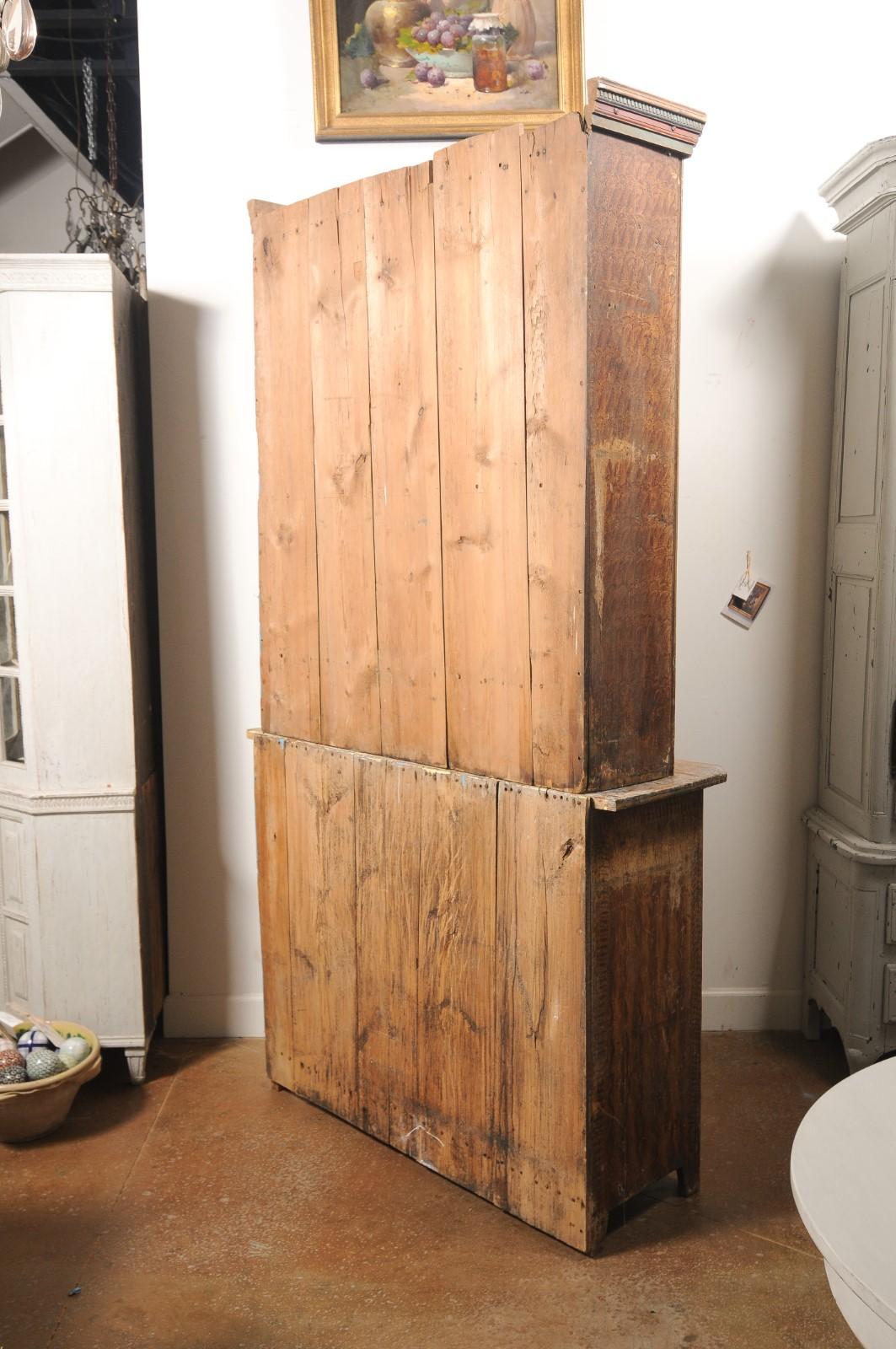 Swedish 1780s Gustavian Period Two-Part Tall Cabinet with Original Paint For Sale 5