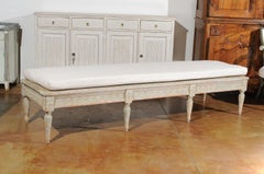 Swedish 1790s Gustavian Period Painted Wood Bench with Vitruvian Scrolls