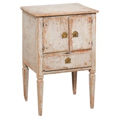 Swedish 1790s Gustavian Period Painted Wood Nightstand with Distressed Patina