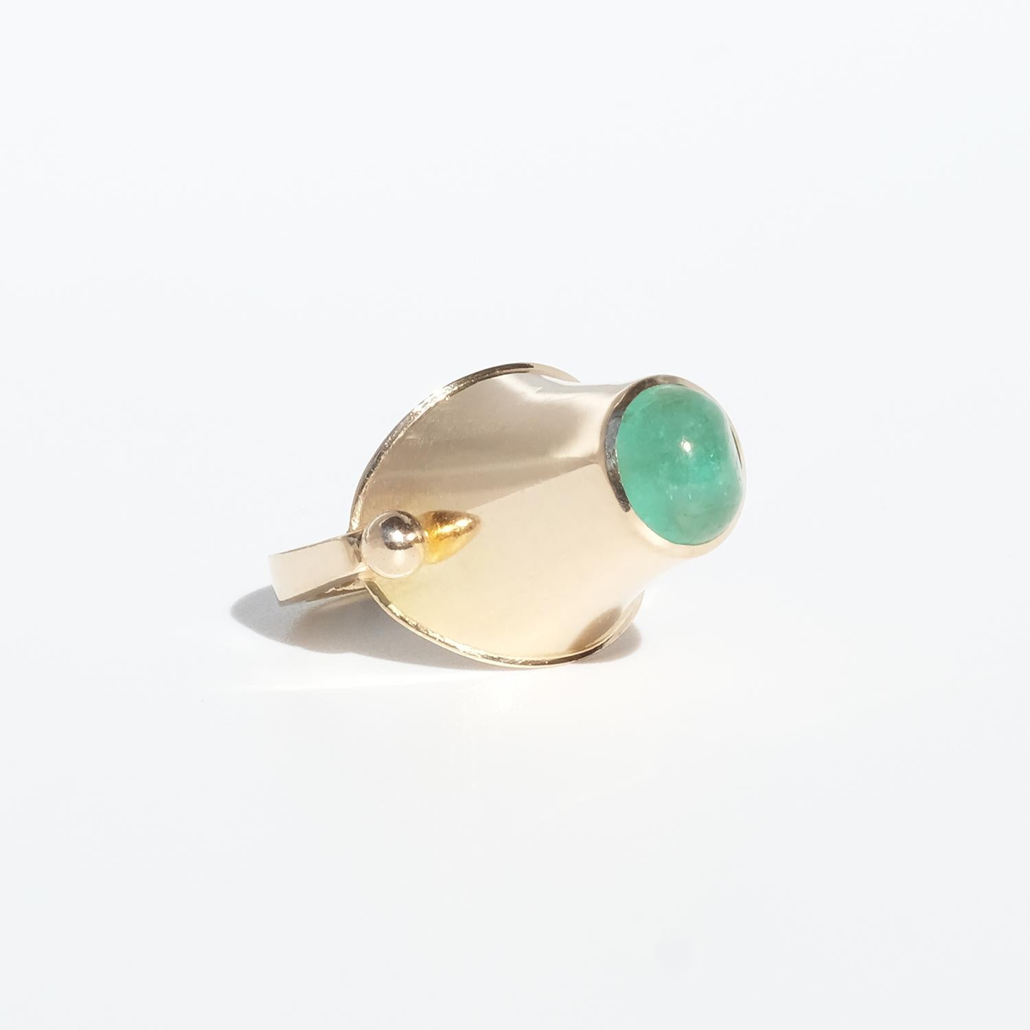 Swedish 18 K Gold Ring with an Emerald Made in 1966, Sigurd Persson 8