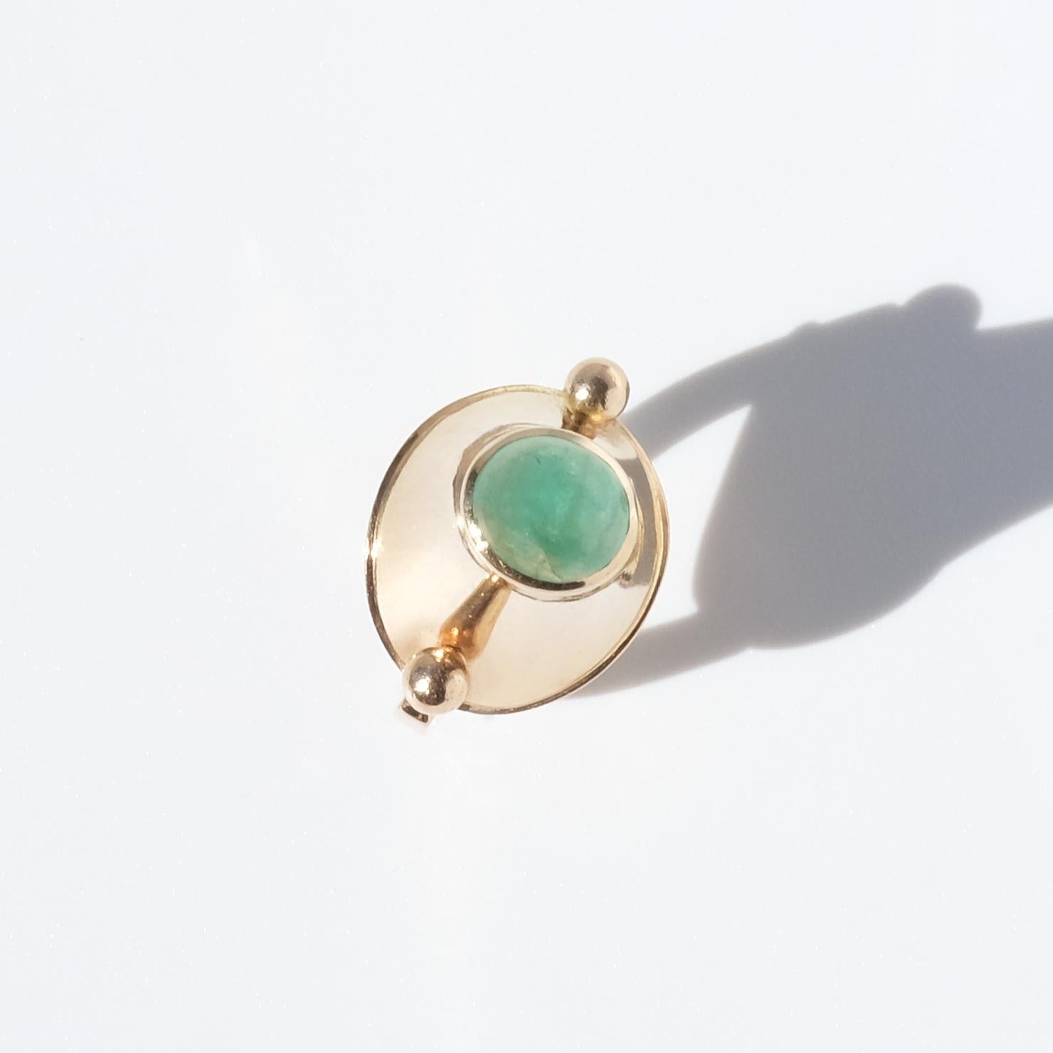 Swedish 18 K Gold Ring with an Emerald Made in 1966, Sigurd Persson 9