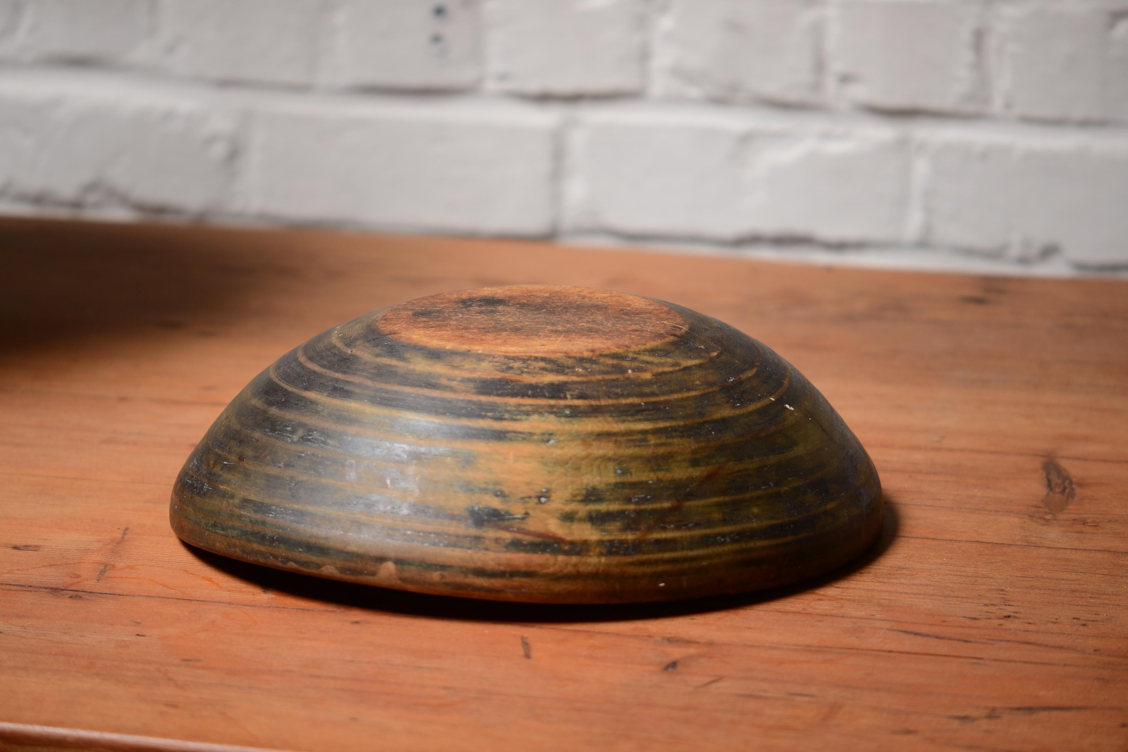 Hand-Carved Swedish 1800 Hand Carved Wooden Bowl, Folk Art For Sale