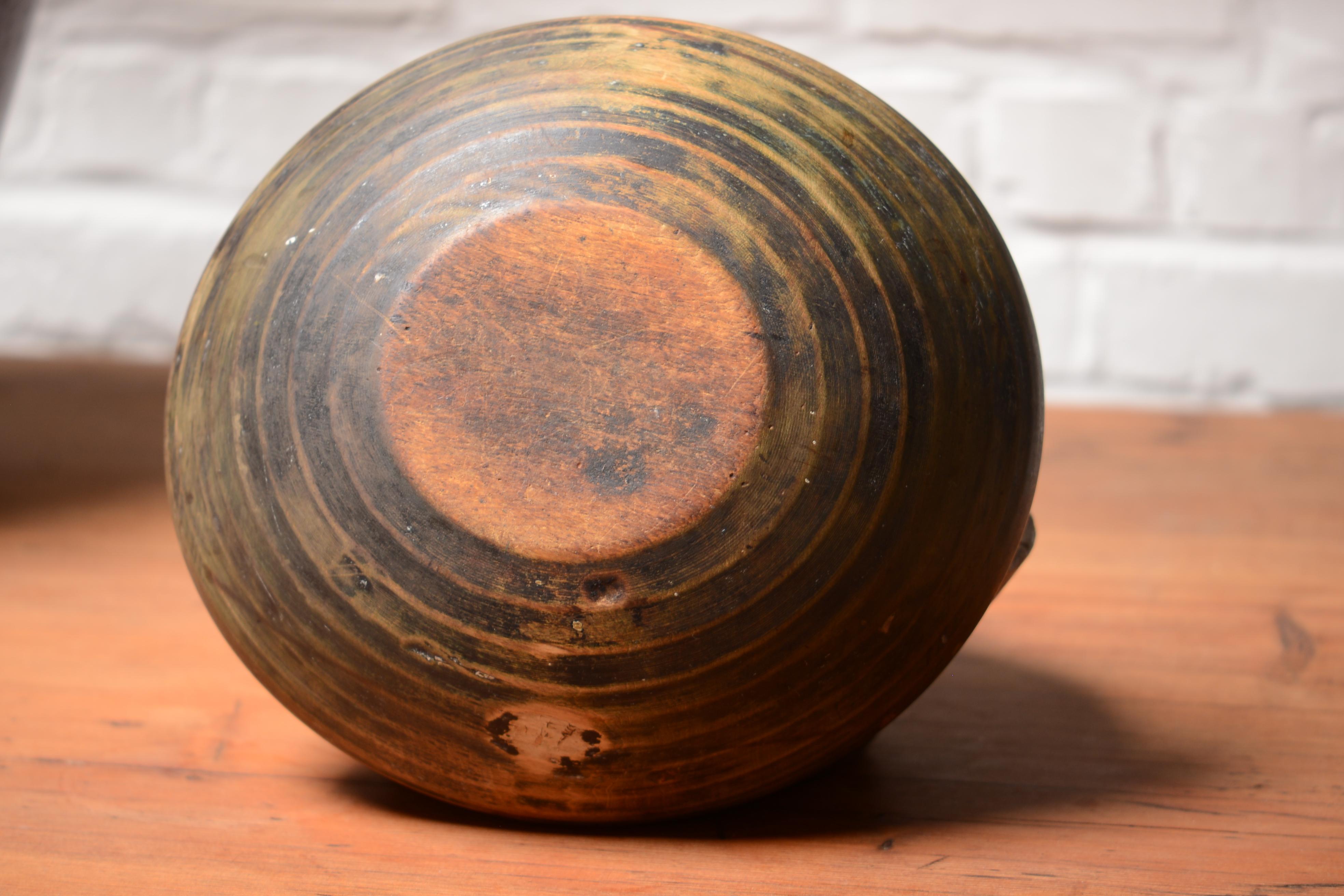 19th Century Swedish 1800 Hand Carved Wooden Bowl, Folk Art For Sale