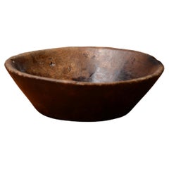 Antique Swedish 1800 Hand Carved Wooden Bowl, Folk Art
