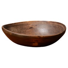 Antique Swedish 1800 Hand Carved Wooden Bowl, Folk Art