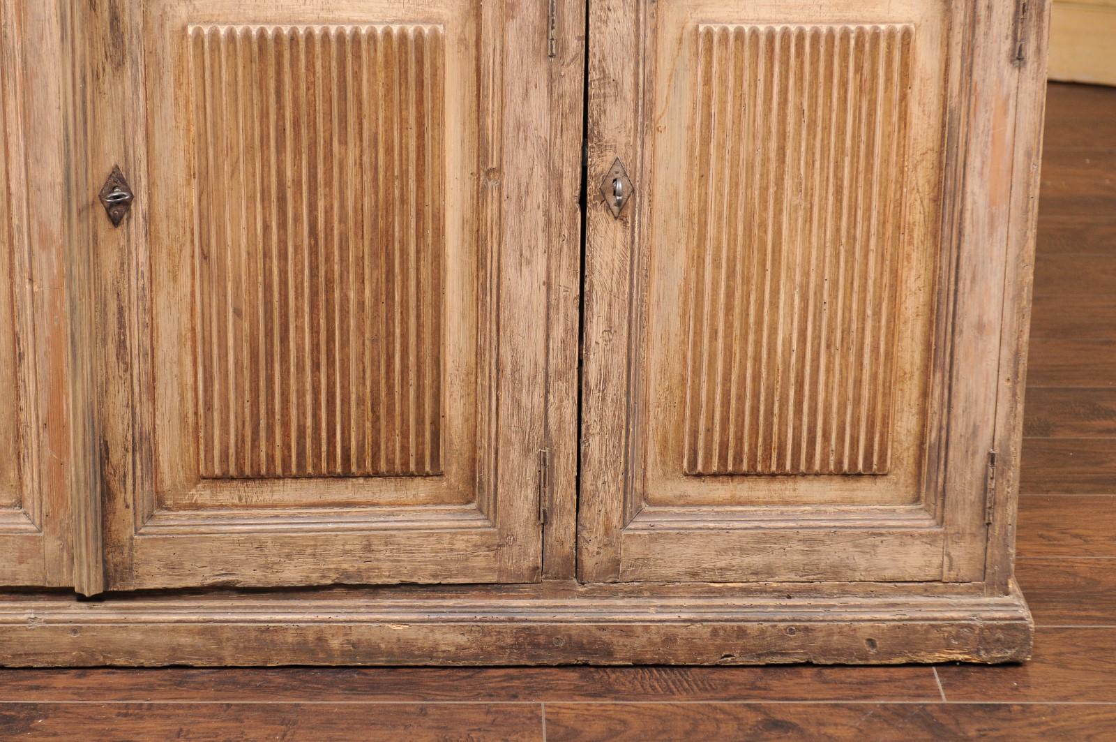 Swedish 1820s Four-Door Pine Enfilade with Fluted Motifs and Hidden Drawers 7