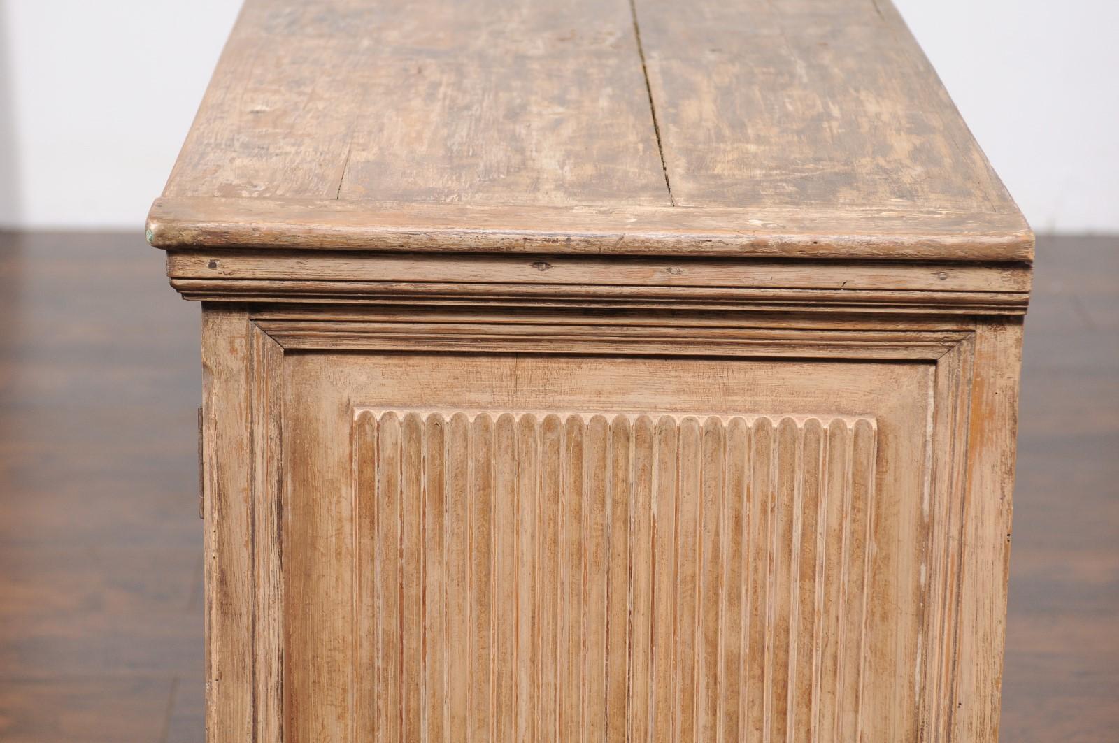 Swedish 1820s Four-Door Pine Enfilade with Fluted Motifs and Hidden Drawers 5