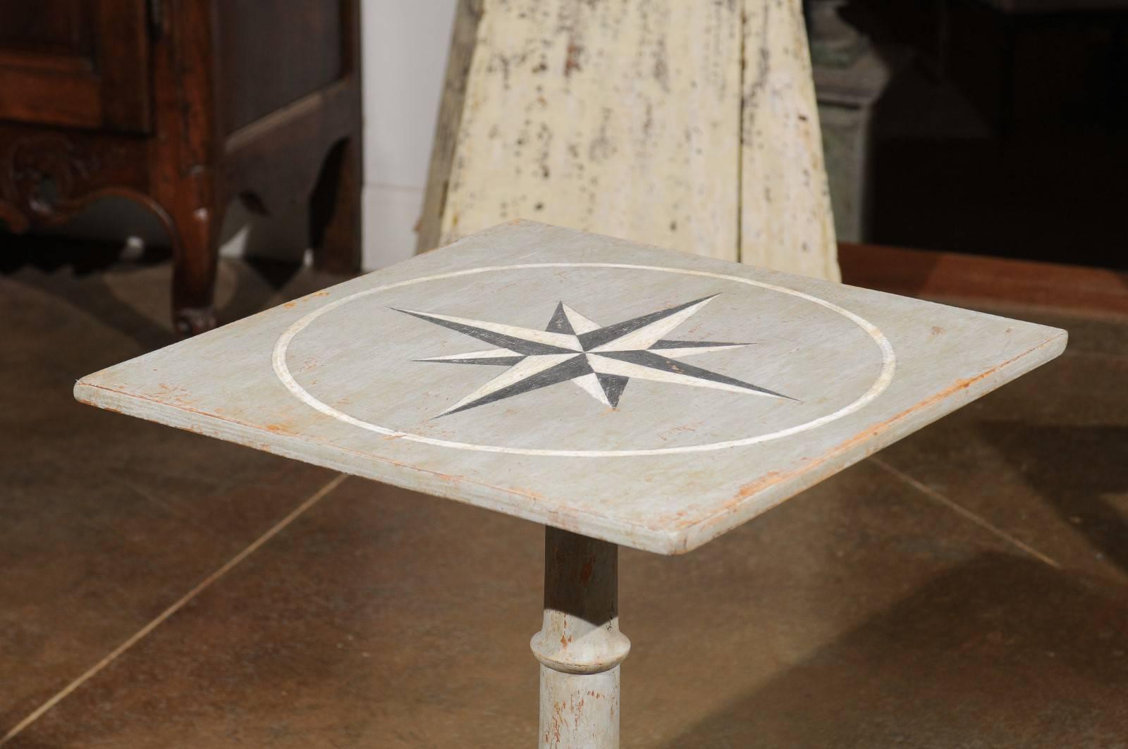 painted pedestal side table