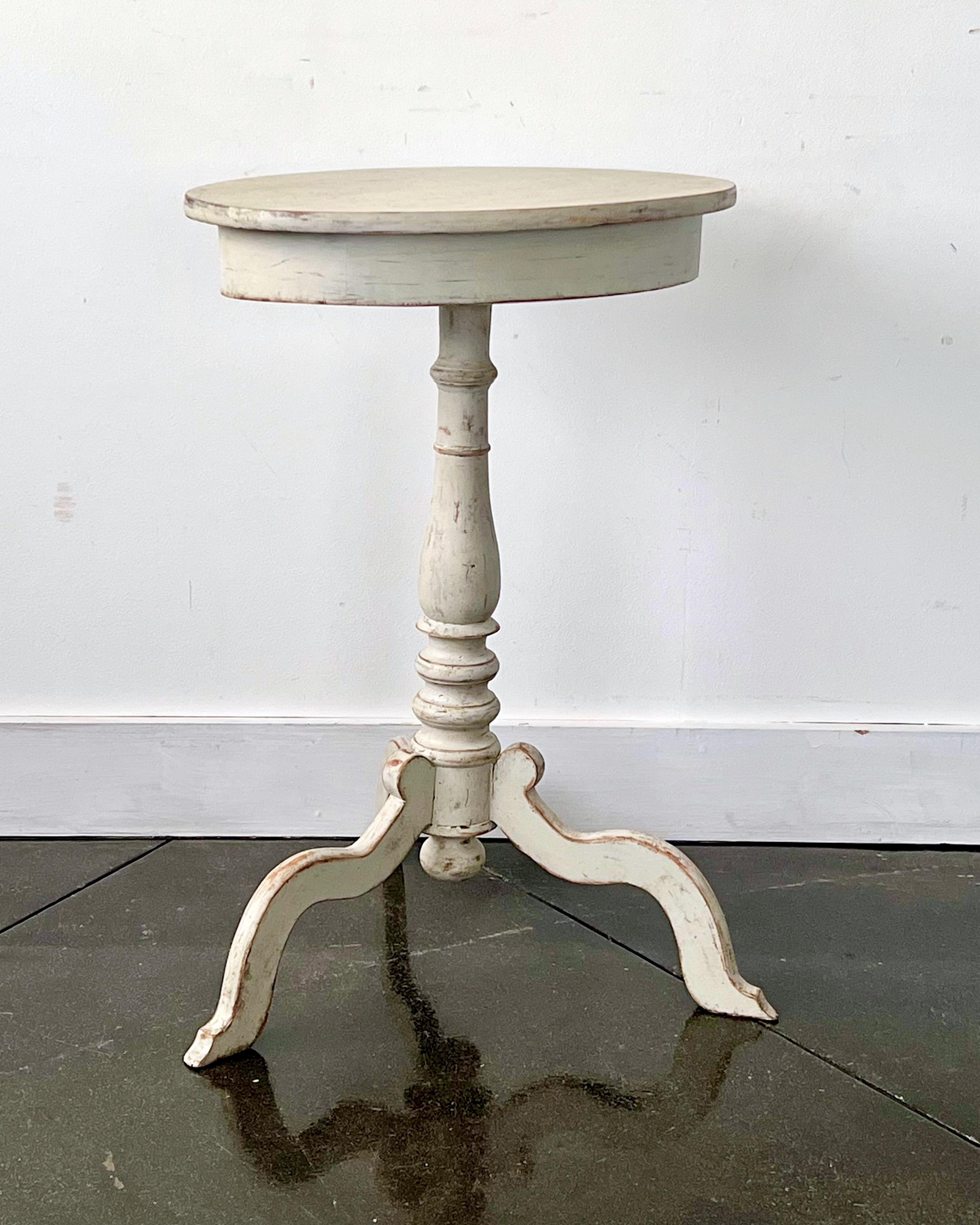 Swedish 1850s Painted Over Table In Good Condition For Sale In Charleston, SC