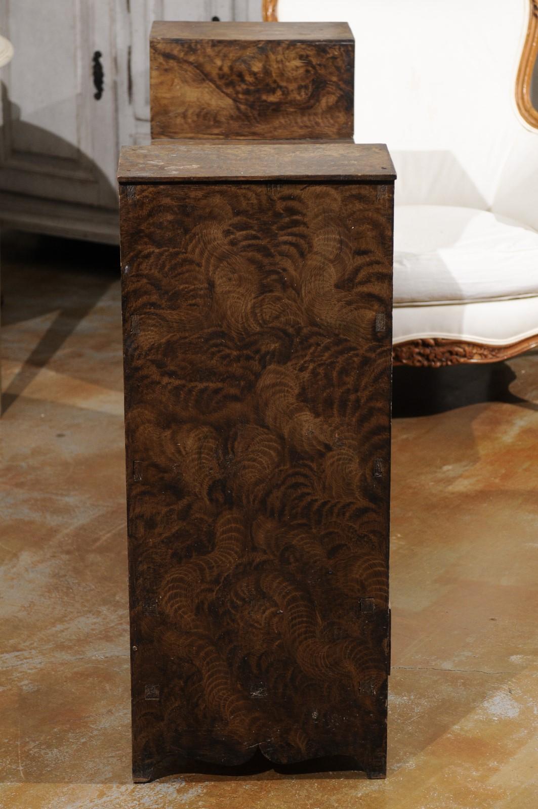 Swedish 1860s Stepped Flower Stand with Drawers, Scalloped Apron and X Motifs 1