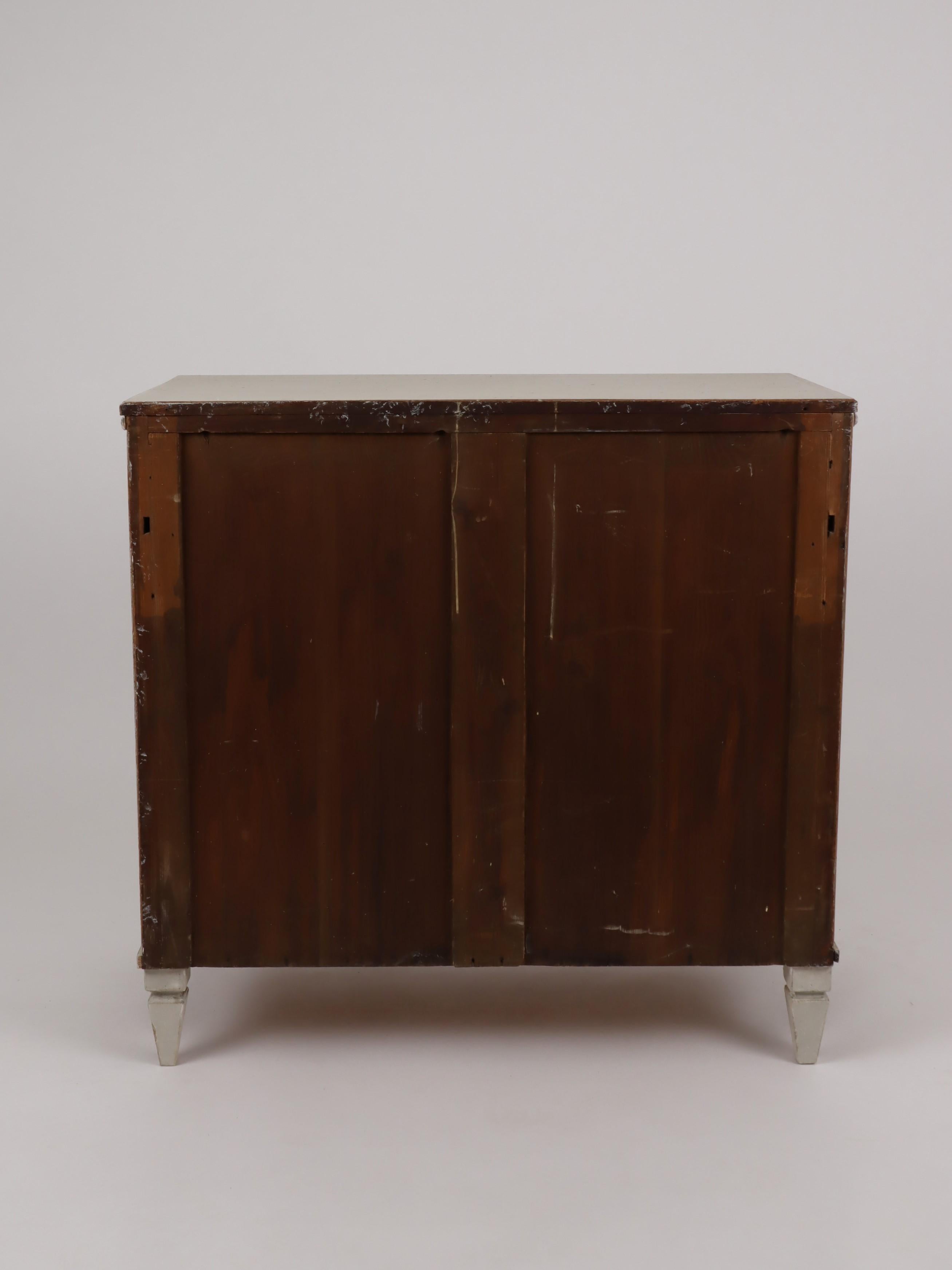 Swedish 1880s Gustavian Style Gray Painted Sideboard with Carved Guilloches For Sale 6