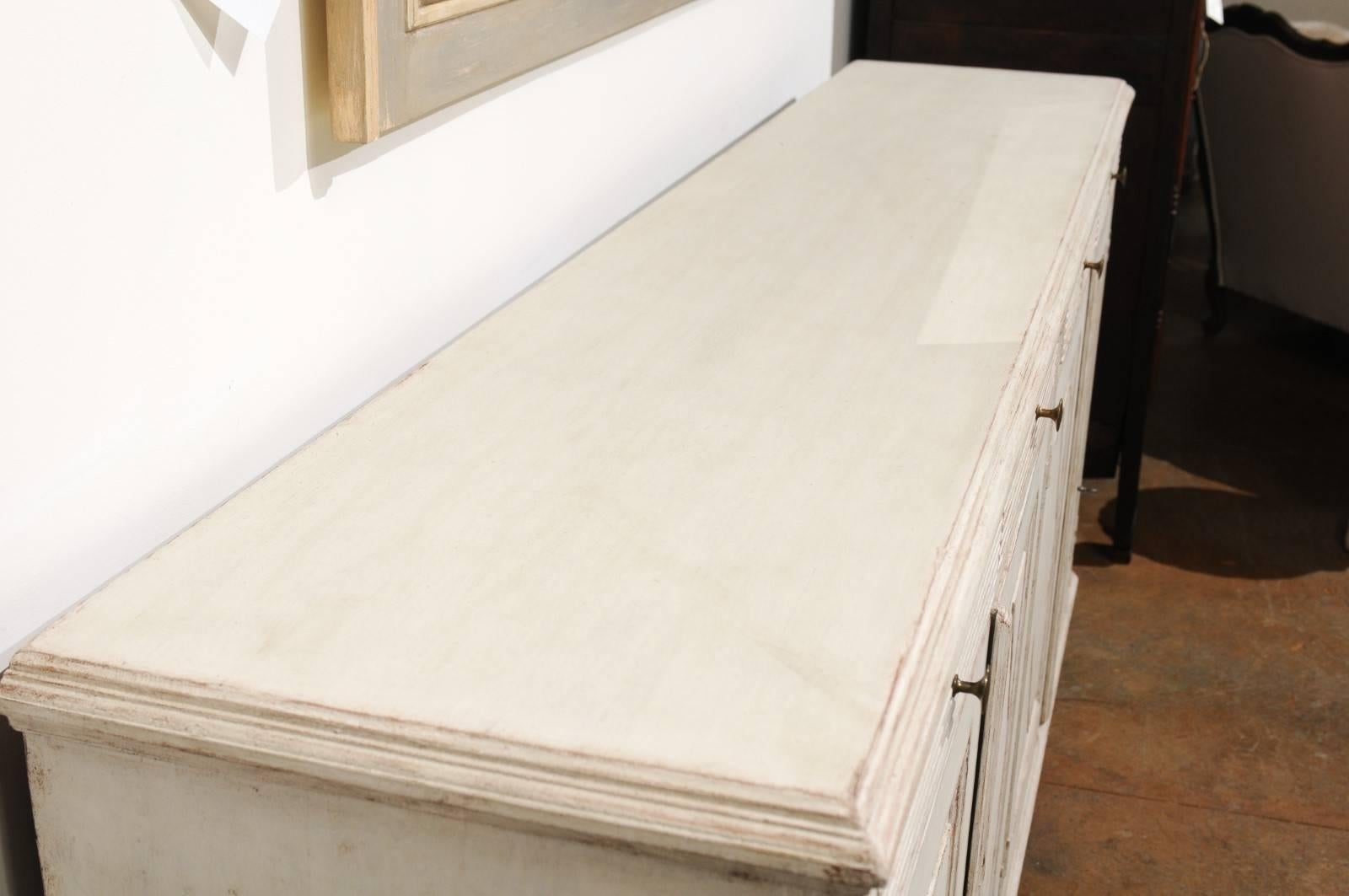 Swedish 1880s Gustavian Style Sideboard with Diamond Motifs, Doors and Drawers 5