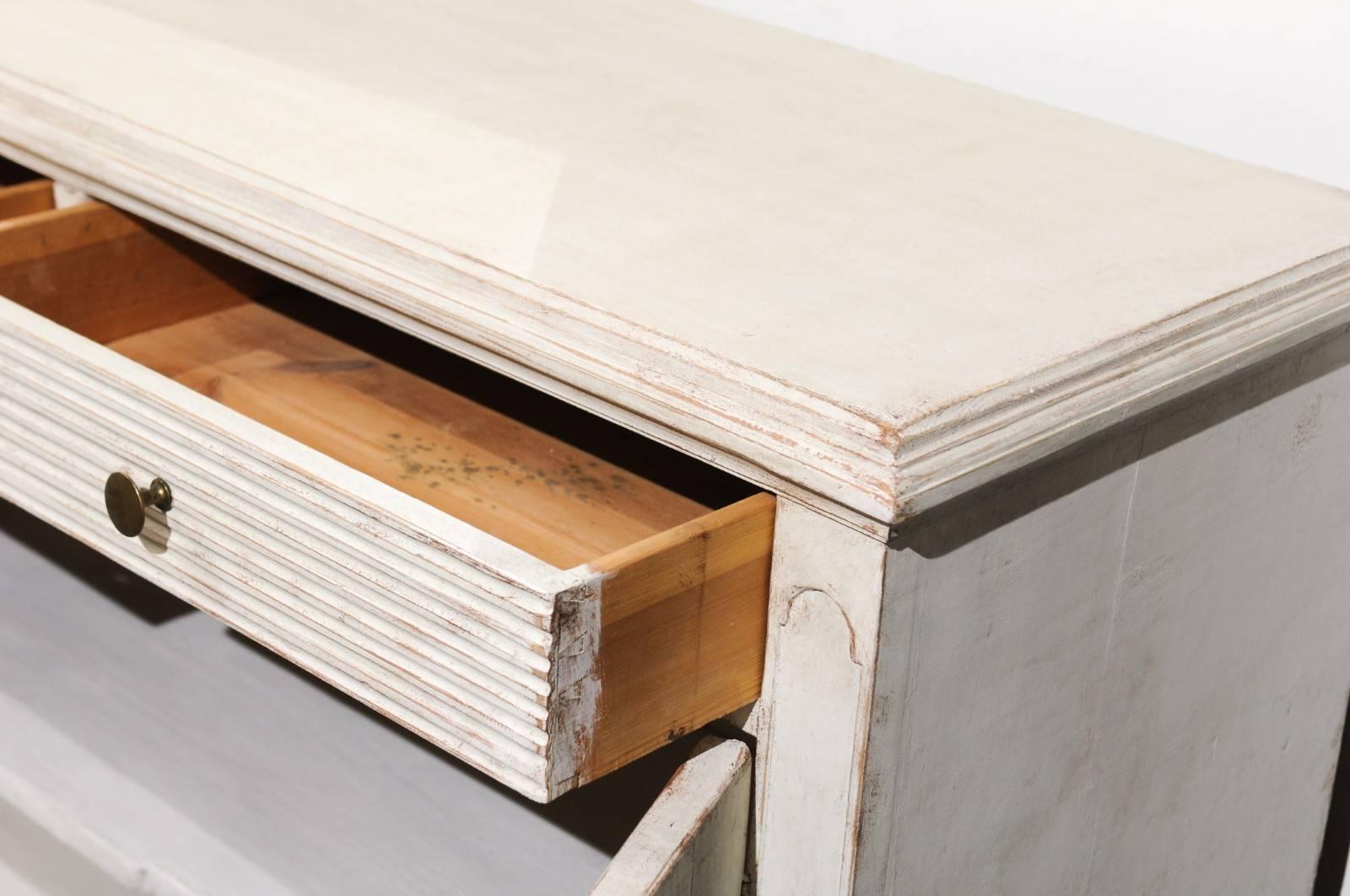 Swedish 1880s Gustavian Style Sideboard with Diamond Motifs, Doors and Drawers 2